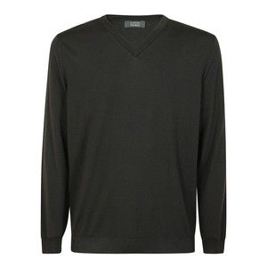 Zanone V-Neck Wool Knitwear Sweater With Relaxed Fit - NWT